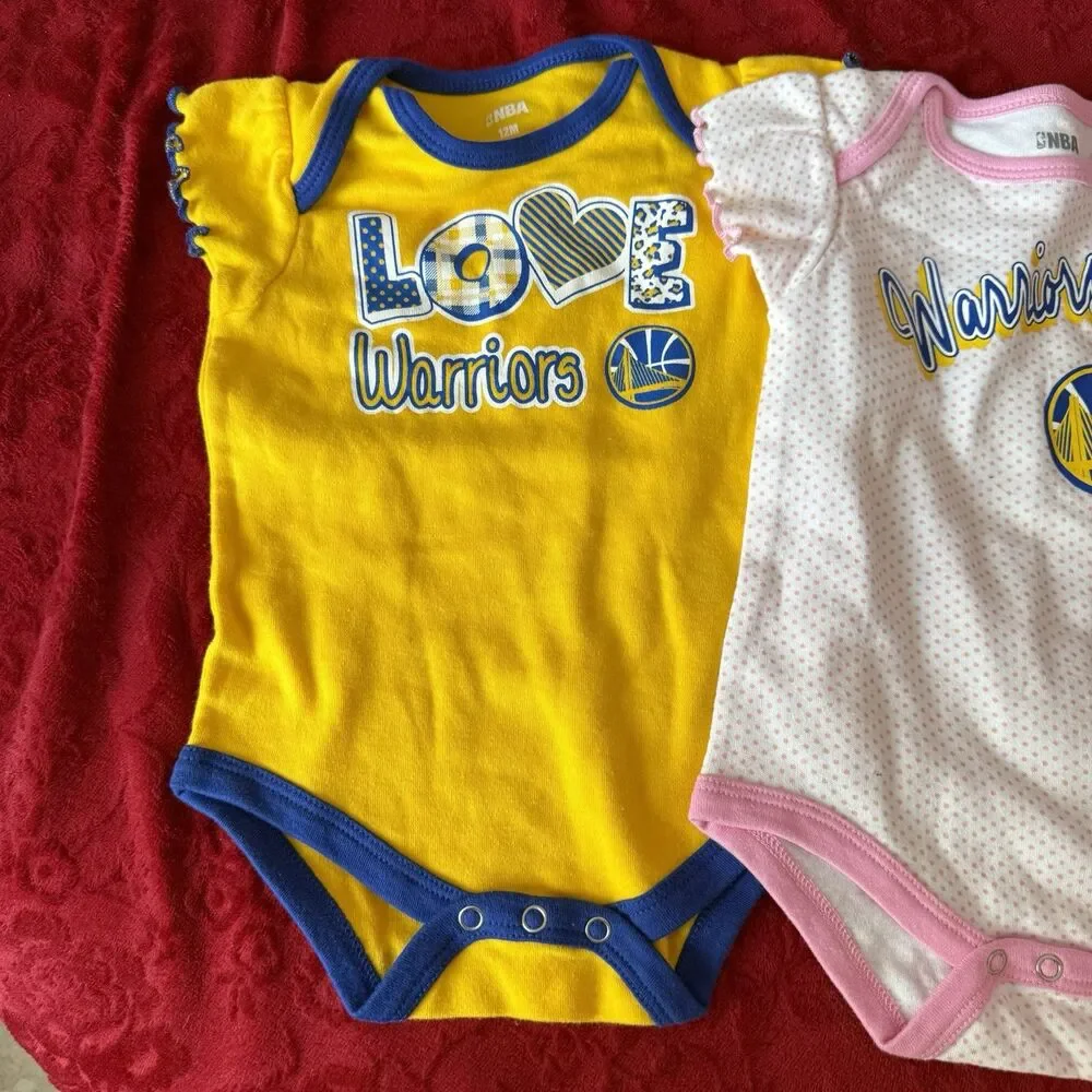 Golden State Warriors NBA Baby Infant One Piece Creeper SZ 12M Lot Of 3 - Picture 2 of 7